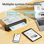 Impresora Térmica Inalámbrica A10A, Batería de 1800Mah, Impresora Móvil Compacta para Viajes, Oficina, Hogar, Incluye 10 Hojas de Papel Térmico. Compatible con Smartphones y Computadoras