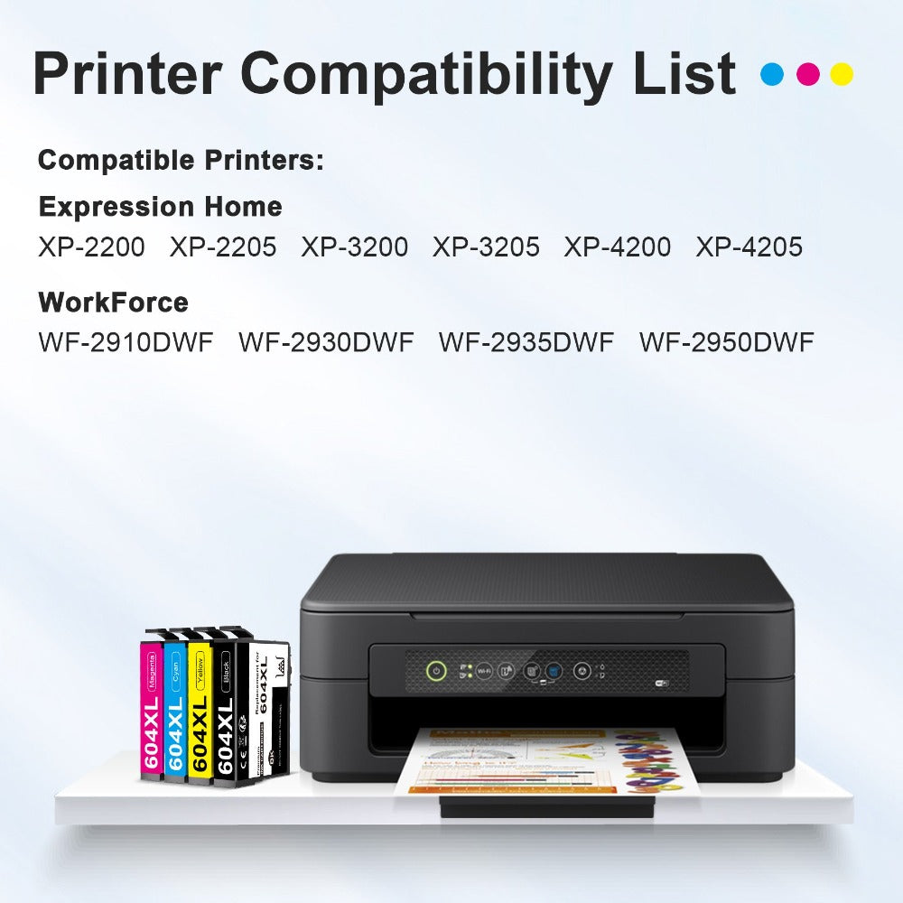 (Paquete de 20) Cartuchos de impresora 604 XL – Cartuchos compatibles 604XL para Epson 604 Multipack de cartuchos para Expression Home XP-3200, XP-4200, XP-2205, XP-3205, XP-4205, XP-2200, Workforce WF-2910, 2930, 2935, 2950