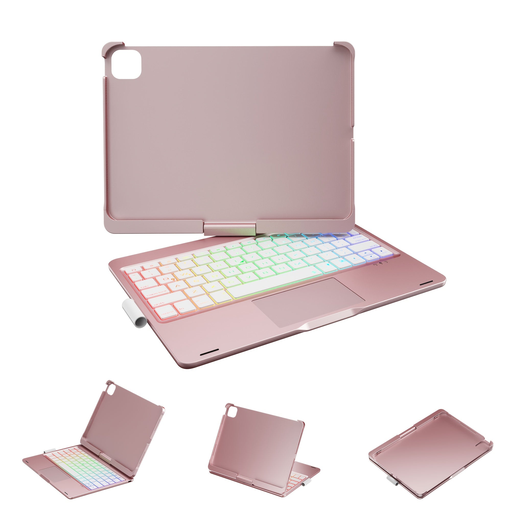 Funda con teclado giratorio para iPad para escritura, estudio y trabajo móvil