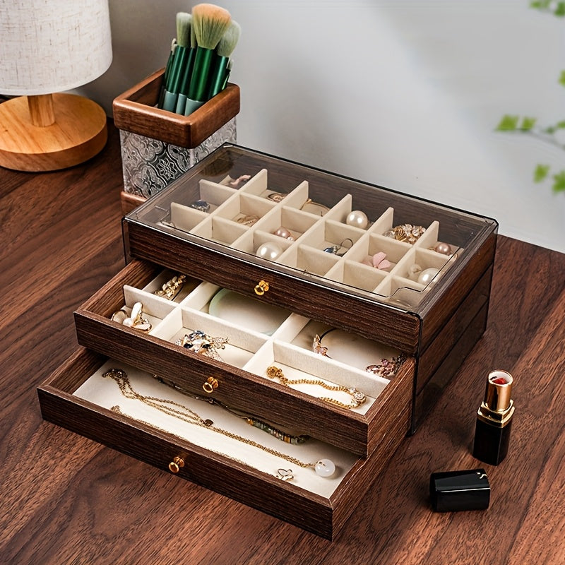 Caja de Almacenamiento para Joyas, Joyero para Mujer, Navidad, Día de San Valentín, Cumpleaños, Día de la Madre, Caja de Regalo de Joyas de 3 Capas - Suministros para Exhibición y Empaque de Joyas