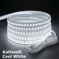 Tiras de luces LED súper brillantes AC 220V 230V | Cinta adhesiva de 120 LED/m, Cinta LED para lámpara exterior, Blanco o Blanco Cálido para cocina, jardín, decoración de habitaciones del hogar, Iluminación interior con enchufe de alimentación europeo | M