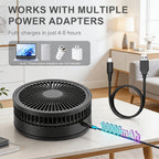 Ventilador de pedestal portátil plegable 2 en 1, recargable por USB-C con control remoto, 4 velocidades, oscilación de 70°, temporizador, inclinación ajustable, para hogar, dormitorio, oficina, viajes