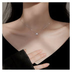 Cadena de Plata 925 para Mujeres con Colgante de Trébol de Cuatro Hojas, Longitud Ajustable de 40 a 60 cm, Cadena Duradera y Resistente como Amuleto de la Suerte, Regalo para Mujeres en San Valentín o Cumpleaños
