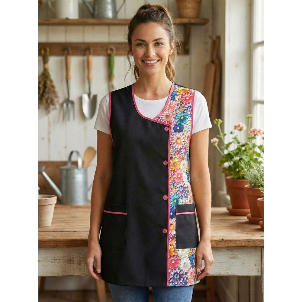 Mandilón de Cocina para Mujer Estampado Patrón Aleatorio Cómodo y Resistente