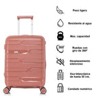 Maleta de cabina de 55x38x22cm (44L) de polipropileno - Candado incorporado - 20 pulgadas