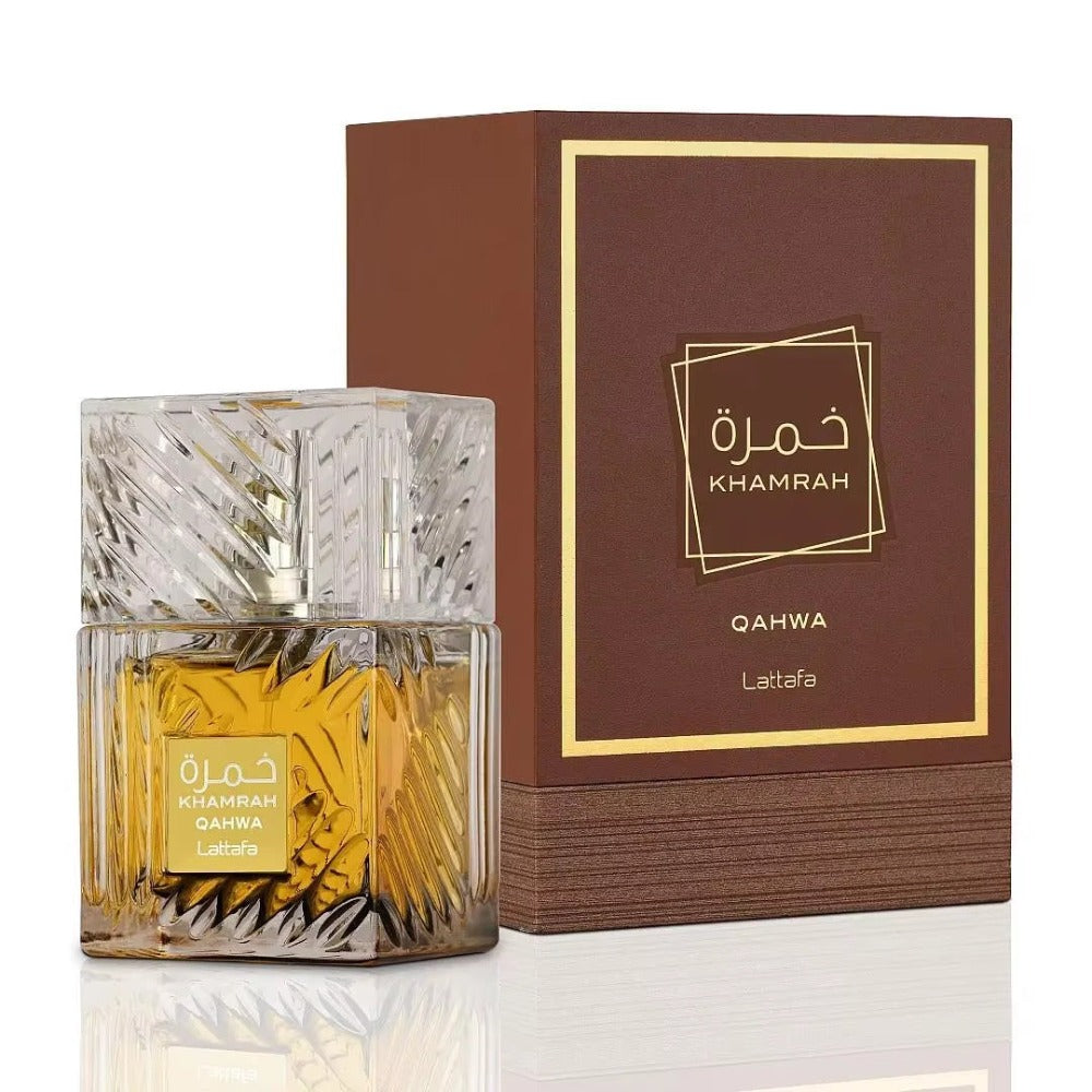 Lattafa Khamrah Perfume Unisex 100ml Eau de Parfum Original Fragancia Gourmand Notas Bergamota Canela Dátiles Vainilla
