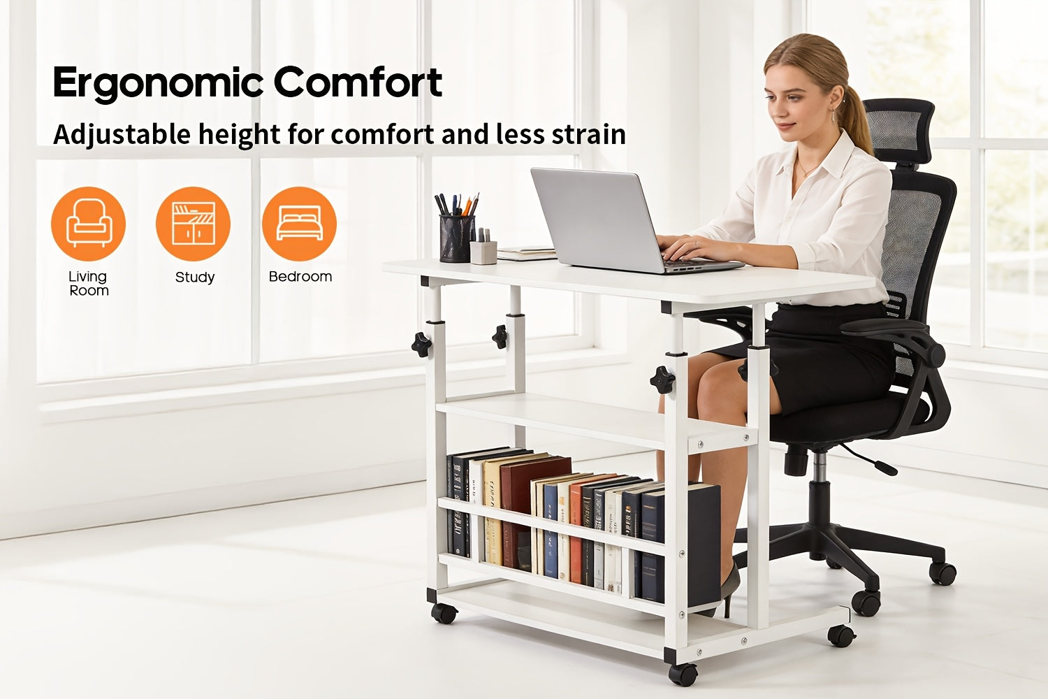 Escritorio para teletrabajo y estudio | 80Cm y Ajustable