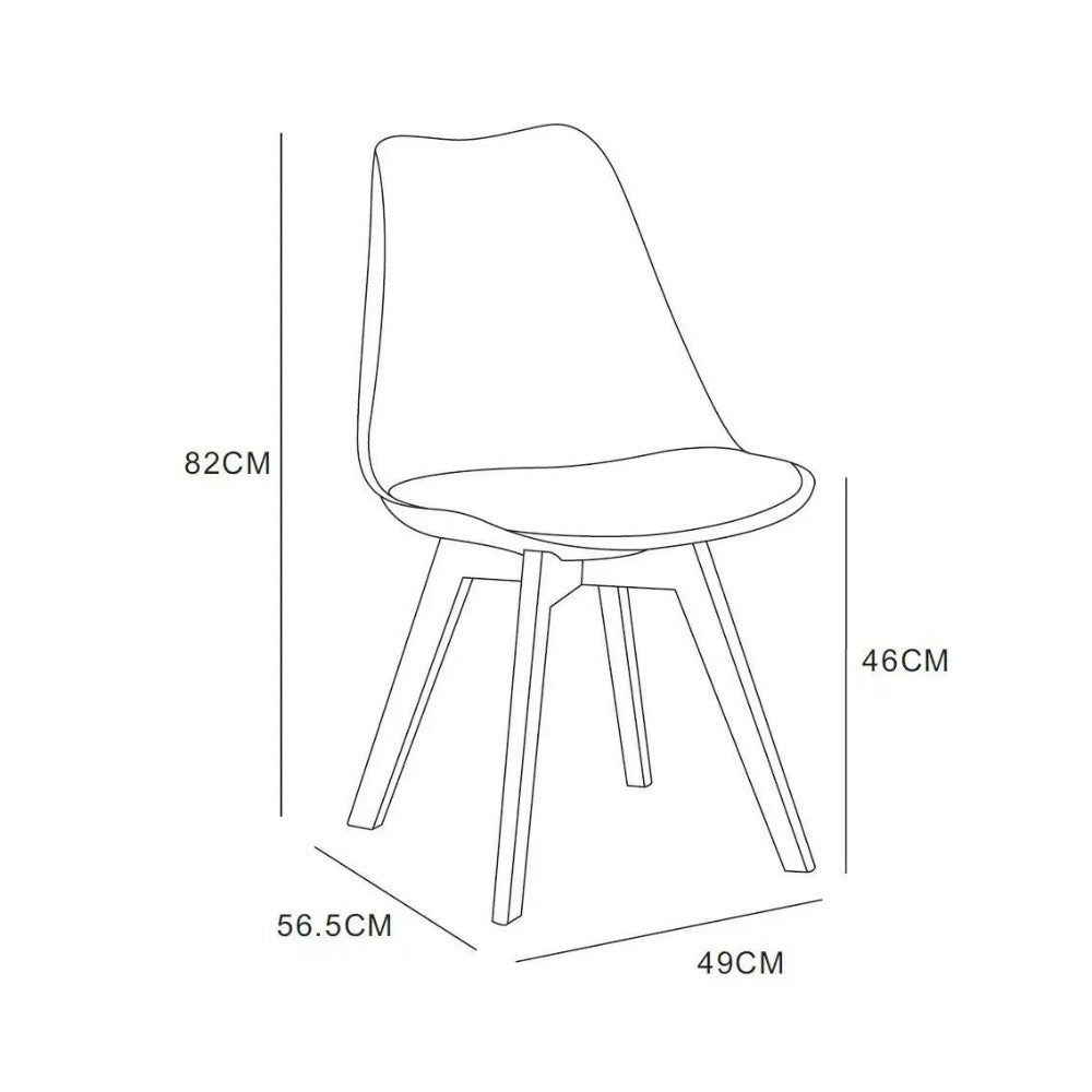 Sillas de comedor MCC Direct en juego de 4 piezas, sillas de cocina, sillas de oficina, silla de concha de diseño, "Eva" disponible en 7 colores de moda