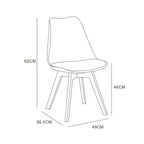 Sillas de comedor MCC Direct en juego de 4 piezas, sillas de cocina, sillas de oficina, silla de concha de diseño, "Eva" disponible en 7 colores de moda