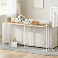 Mesa Estrecha de Consola con Regleta, Mesa de Consola con Estación de Carga, Mesa Estrecha para Sofá, Mesa de Consola Detrás del Sofá, Para Entrada, Pasillo, Marrón Rústico y Negro