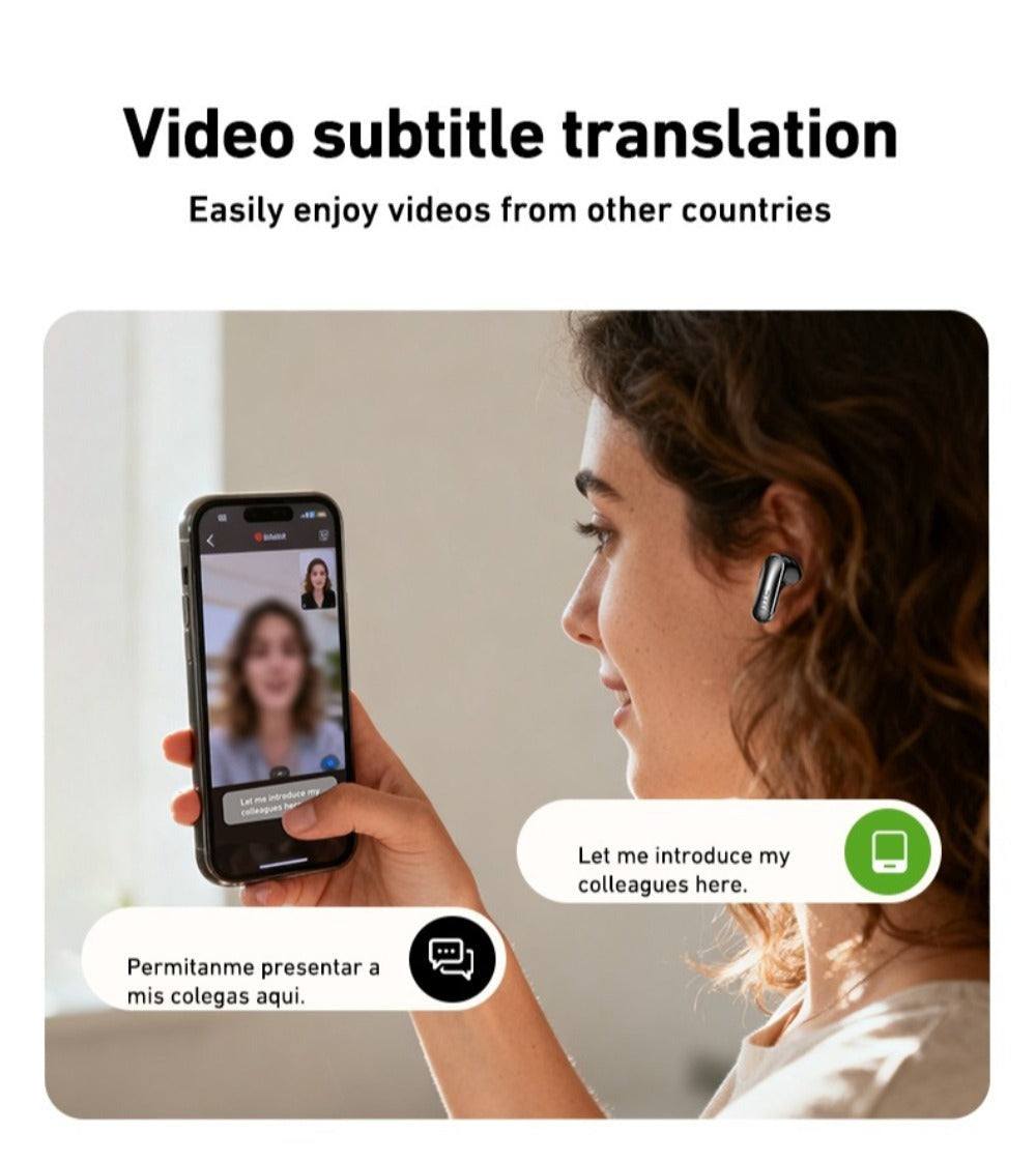 Auriculares Inalámbricos HTC NE48 con Estuche Deslizante OWS, Auriculares con Traducción Inteligente AI, Batería de Larga Duración de 30 Horas, Pantalla Táctil a Color, Baja Latencia, Micrófono con Cancelación de Ruido. Ideales para Música, Trabajo, Regal