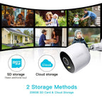 1/2/4 piezas Laxihub 3MP 1296P Cámaras de seguridad Wi-Fi para exteriores, Cámara interior para seguridad del hogar, para vigilancia de puertas domésticas, Audio bidireccional, Almacenamiento en la nube/tarjeta SD, Visión nocturna a todo color, Cámara dig