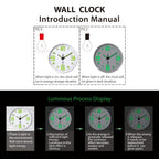 Reloj de pared de 12 pulgadas blanco que brilla en la oscuridad, números y manecillas luminosas que absorben energía, reloj de pared silencioso de plástico sin tictac, funciona con pilas, para sala, dormitorio, oficina, decoraciones de pared, regalos para
