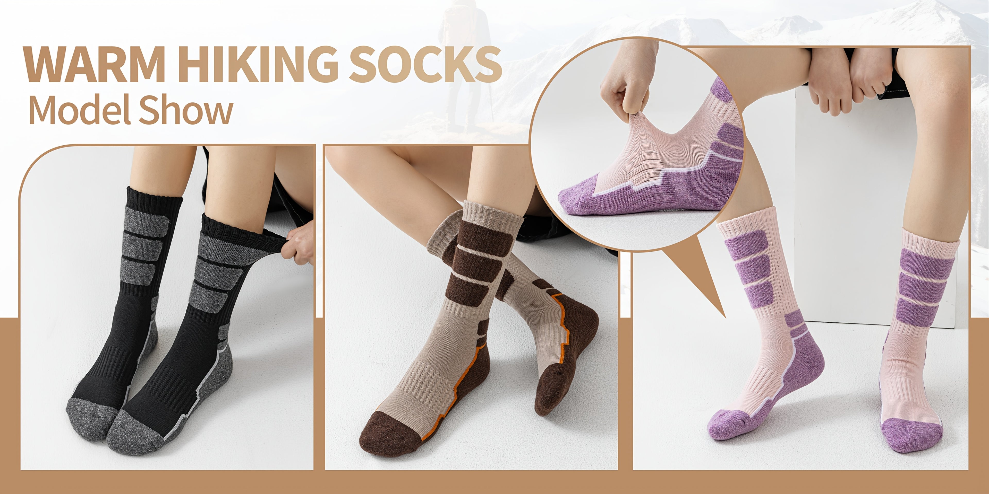 5 Pares de Calcetines de Lana para Hombres y Mujeres - Soporte de Compresión, Transpirables, Absorbentes de Sudor, Medias Acolchadas con Diseño a Rayas - Pack Multicolor para Regalos (Navidad, Halloween, San Valentín), Equipamiento para Aventuras al Aire