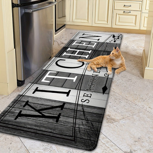 1 alfombra de cocina antideslizante premium - Alfombra de piso de poliéster duradera para cocina - Alfombra de pasillo, baño y cocina lavable y fácil de limpiar, accesorios de cocina - Decoración del hogar
