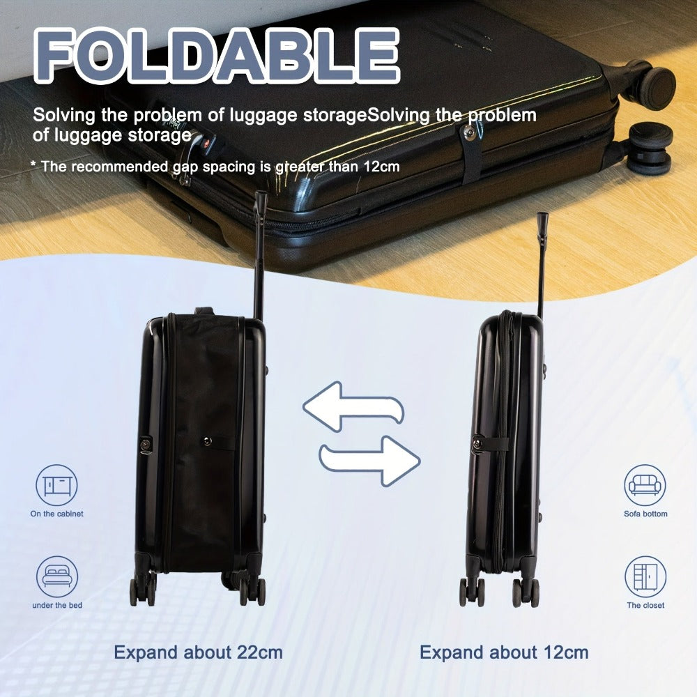 Equipaje de mano | Maleta | Maleta con ruedas tipo trolley de ABS de 20 pulgadas, prémium y expandible | Expandible al 50%, candado TSA de seguridad, ruedas giratorias silenciosas, aspecto elegante de negocios, 9 opciones de color, plegable para ahorrar e