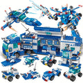 [Blue Patrol Bloques de Construcción de Policía Carpoy] Bloques de Construcción de Camión Modelo de Coche | Kit de Construcción | Coche de Policía | Adecuado para Regalos de Vacaciones/Acción de Gracias/Halloween/Regalos de Navidad