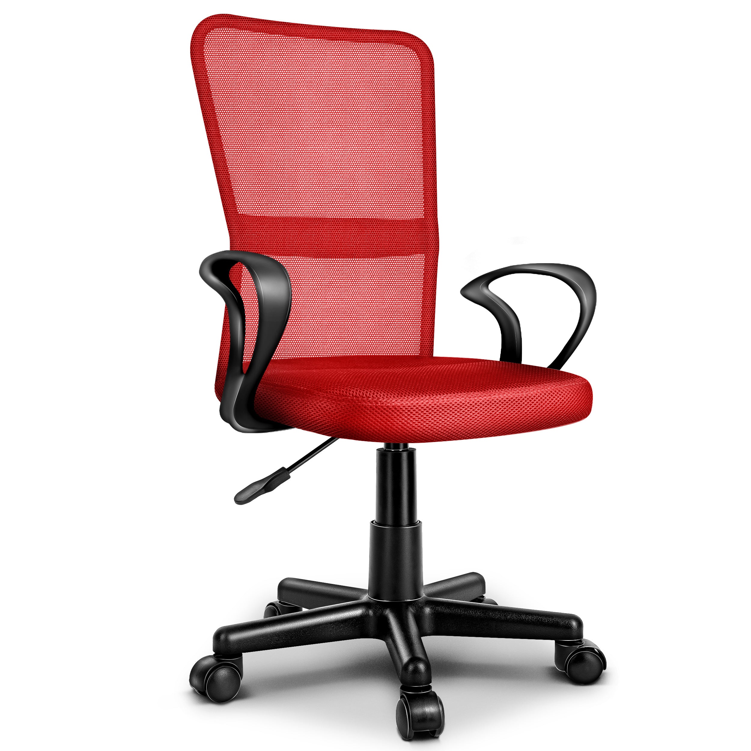 Silla de Oficina TRESKO® con Reposabrazos, Altura Ajustable Continua | Silla Giratoria de Malla Transpirable | Silla de Escritorio con Ruedas de Plástico Ligeras, Superficie Acolchada, Ajuste Ergonómico | Silla de Ordenador Ideal para Oficina en Casa, Hab