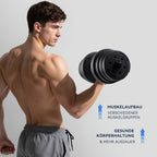 Juego de mancuernas ajustables 2 en 1 de 30 kg | Juego de mancuernas y barra | Equipo de gimnasio en casa para entrenamiento de fuerza, desarrollo muscular, ejercicios de brazos y fitness de cuerpo completo | Diseño que ahorra espacio para entrenamientos