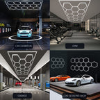 Luz LED para garaje | Paquete de 14 luces hexagonales tipo panal con marco, estilo moderno 680W 72420LM LED para lámpara de techo de garaje con