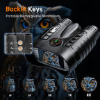 Binoculares de Visión Nocturna Infrarroja 4K con Gafas Protectoras, Zoom 8x, Capacidad de Grabación de Fotos y Videos, Batería Recargable de Larga Duración, Pantalla Grande de 8.13 cm, Incluye Correa de Transporte, Portátil para Excursiones, Versátil para