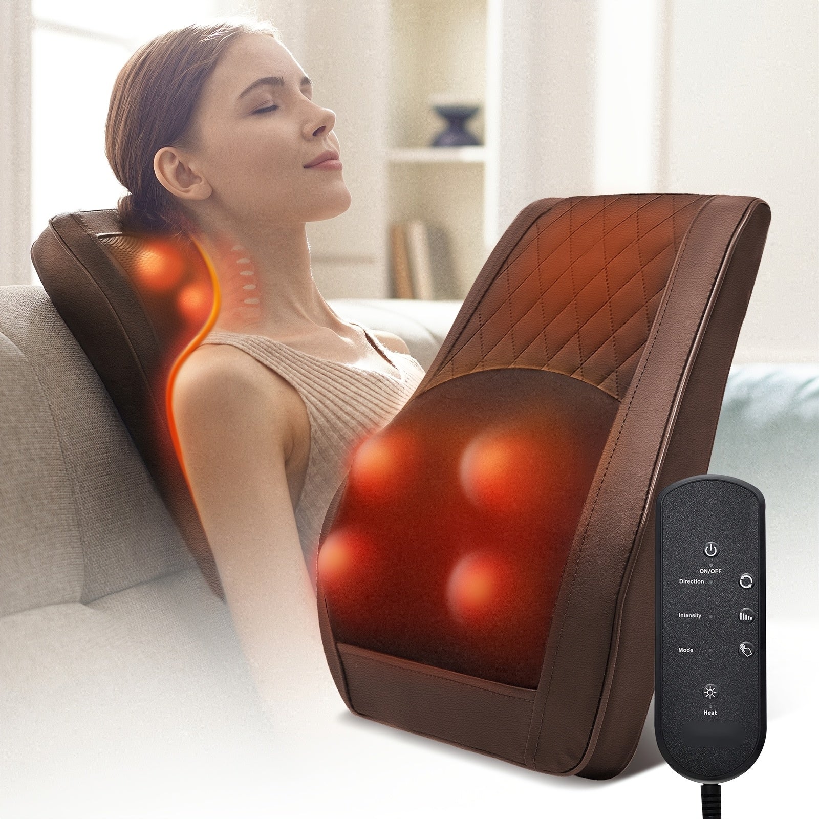 Masajeador eléctrico con calor para cuello, hombros, espalda y piernas