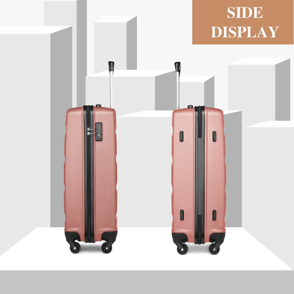 Diseño horizontal desnudo de gran capacidad con cerradura TSA ruedas giratorias maleta de shell duro ABS para regreso a clases regalo de vacaciones