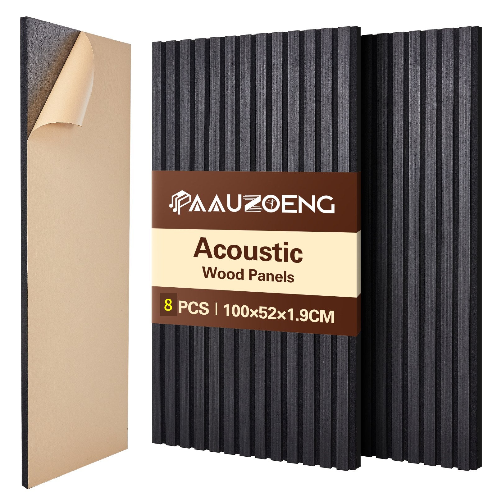 Paneles Acústicos Autoadhesivos Juego de 2 piezas 4 piezas 6 piezas 8 piezas 100X52Cm, Paneles de Pared Insonorizantes con Reducción de Eco Hechos de Veneración de Madera - Paneles Acústicos de Madera para Decoración de Pared Sala de Estar, Oficina y Ofic