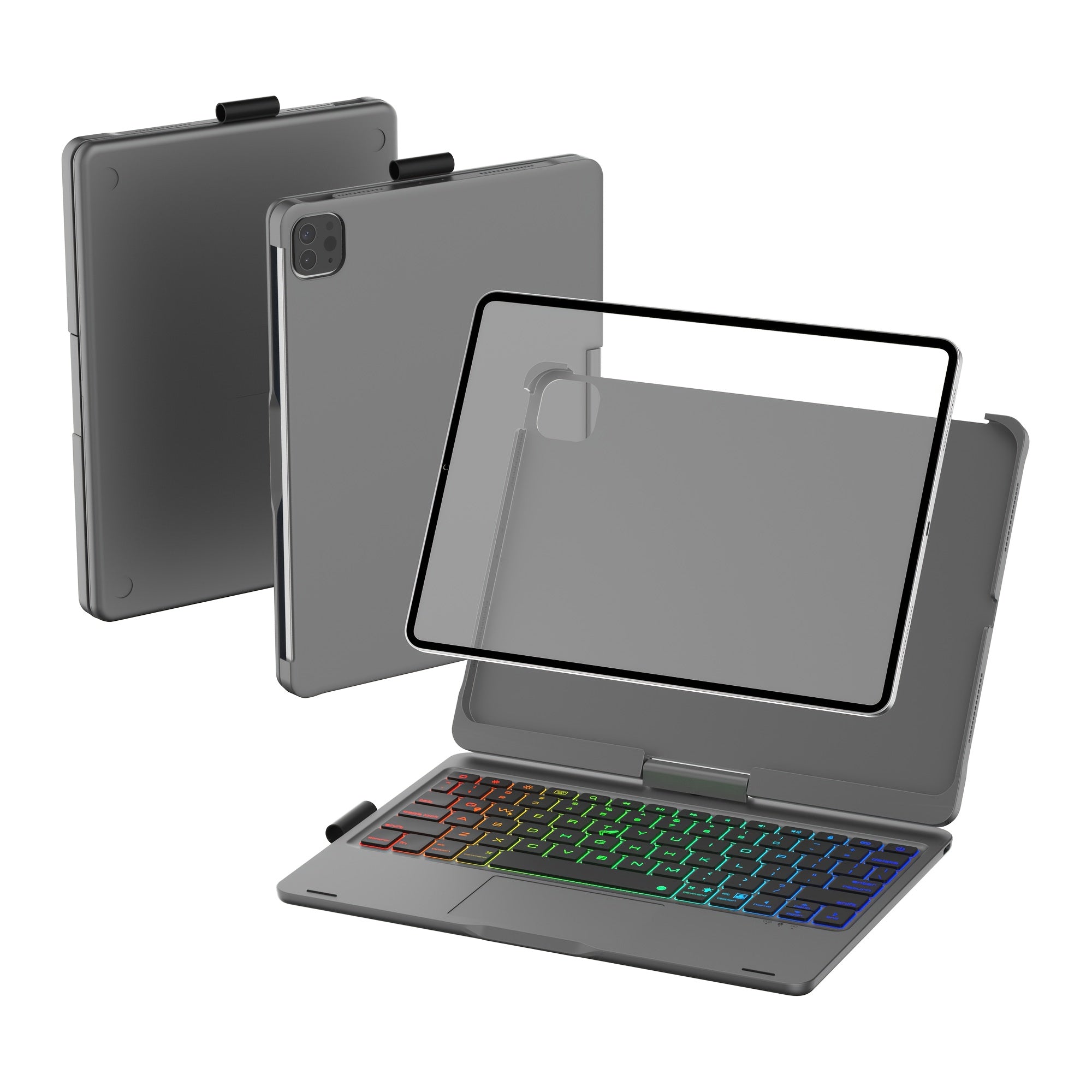 Funda con teclado giratorio para iPad para escritura, estudio y trabajo móvil