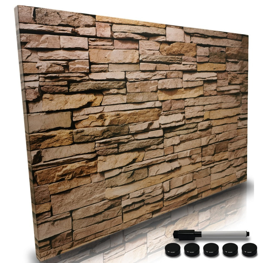 BAKAJI Pizarra Blanca Magnética con 5 Imanes y 1 Marcador, Tablero de Notas Montado en la Pared, Ideal para Cocina, Sala de Estar, Entrada, 60 x 40 cm