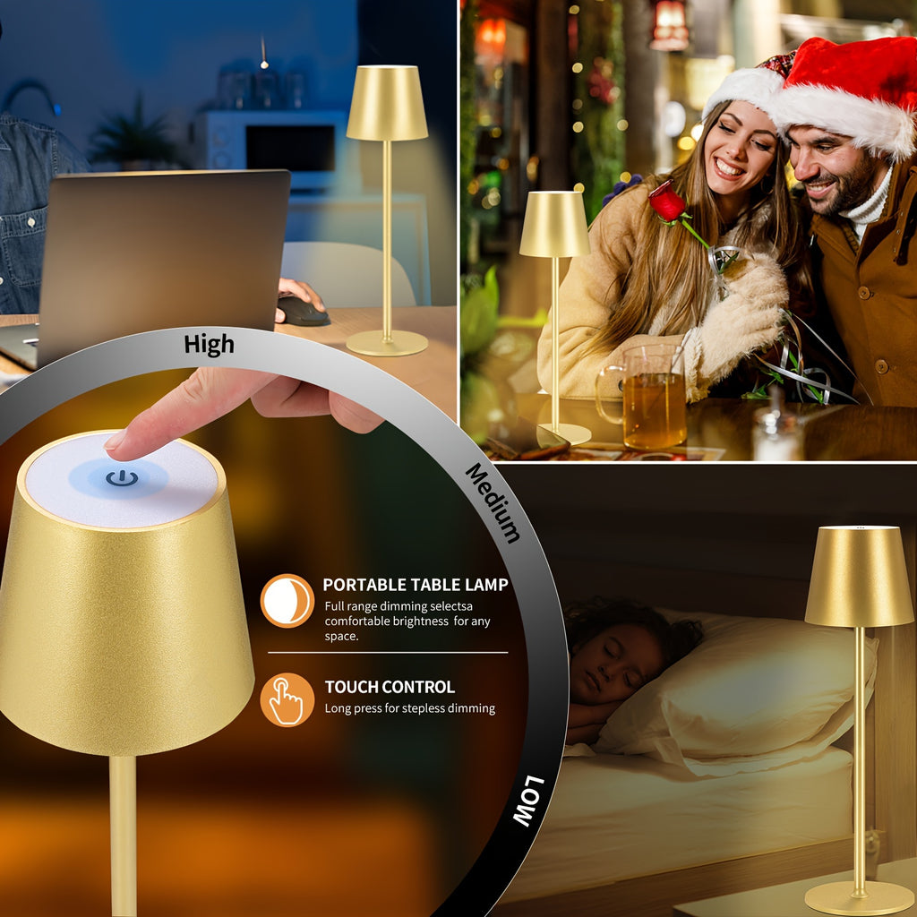 Lámpara de mesa para iluminación de dormitorio y escritorio | 2 L y 5000mAh y Recargable