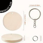 Dofiki 50/100 piezas Kit para hacer llaveros de madera, blanks de colgantes de madera con llaveros, adecuado para hacer llaveros, pintar, decoración del hogar, regalos navideños