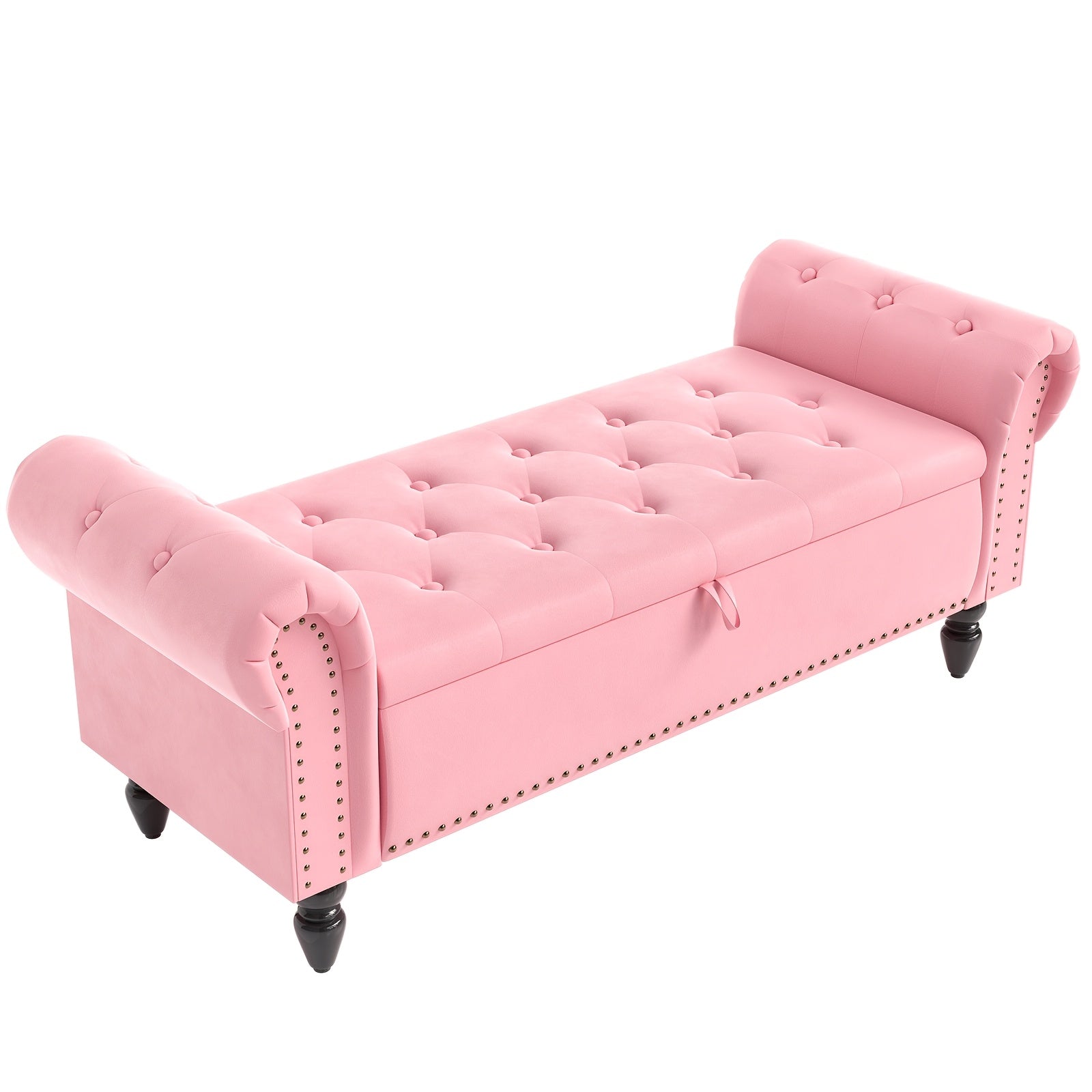 Banco de Almacenamiento, Caja de Almacenamiento de Terciopelo para la Cama con Tapa, Reposapiés con Patas de Madera Resistente, Capacidad de Carga de 168KG, Banco de Sofá para Dormitorio/Sala de Estar, 133X53X46Cm (Gris/Azul/Beige)