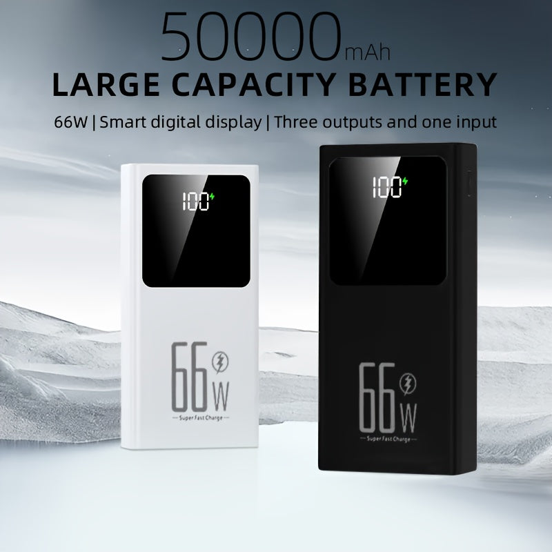 Batería externa | Batería Externa Portátil de 50000mAh, Carga Rápida Bidireccional, Batería de Respaldo de Energía de Emergencia para Exteriores
