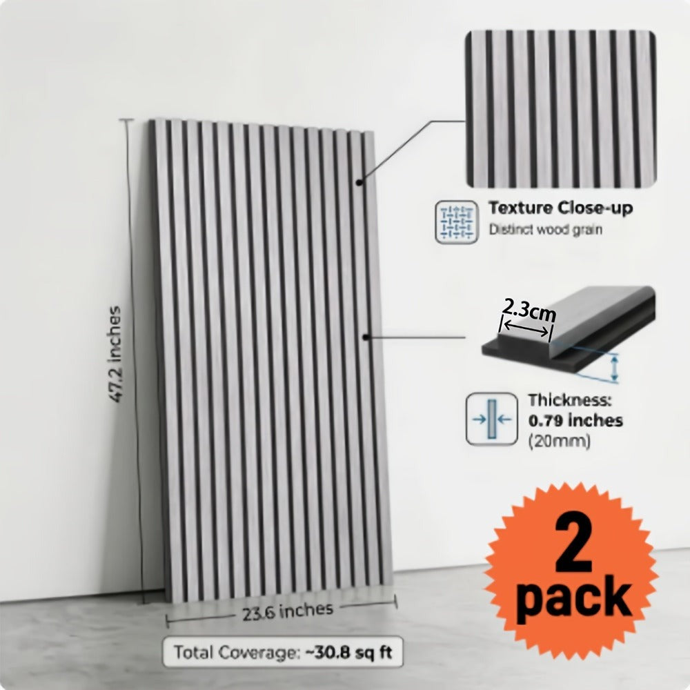 Paquete de 2/4 Paneles Acústicos Autoadhesivos, Tamaño 60*120 Cm, Fieltro Absorbente de Sonido, Diseñados Específicamente para Aislamiento Acústico y Reducción de Eco. Paneles de Pared Decorativos con Diseño de Grano de Madera, Adecuados para Decorar las