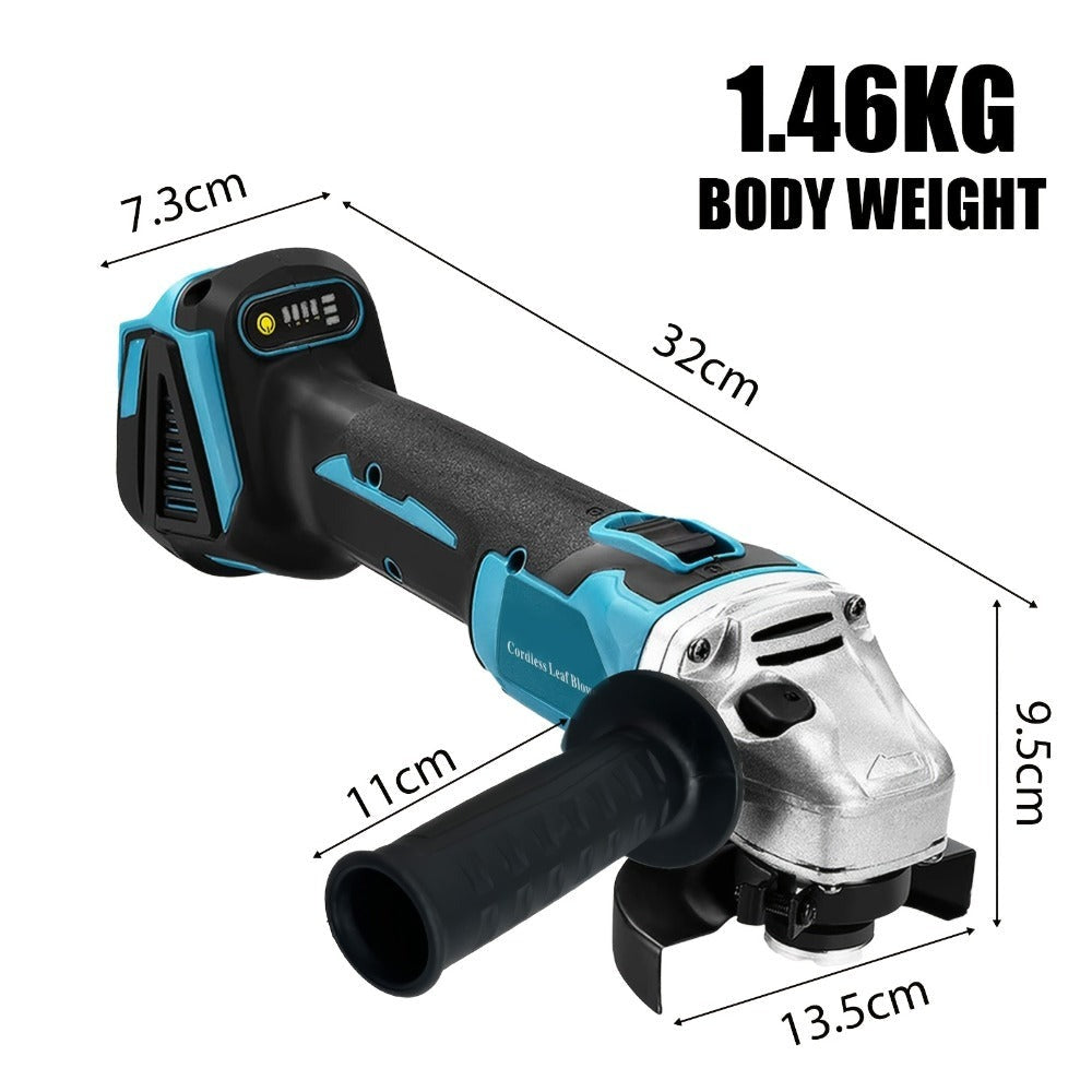 Amoladora angular inalámbrica de 400 W, 125 mm, reemplazo para batería Makita 18 V BL1830, amoladora angular de mano con mango antivibración, amoladora sin escobillas, herramienta eléctrica de 11000 rpm, para esmerilar y pulir (batería no incluida)