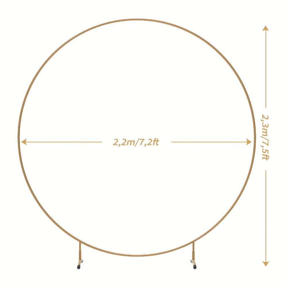 Kit de Arco de Globos Reutilizable con Soporte 2.2m/7.2ft - Dorado, Ideal para Cumpleaños, Bodas y Aniversarios, Decoración de Fiestas, Telón Fotográfico, Navidad (Globos y Plantas No Incluidos)