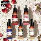 Aceites esenciales y accesorios | Set de 5 goteros para aceites esenciales, difusor de aroma, velas perfumadas, quemador de aceite aromático
