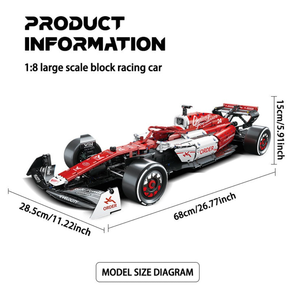 1:8 Escala Grande 1900 piezas de Bloques de Construcción de Coche Deportivo Rojo y Blanco, Kit de Modelo de Vehículo Famoso, Coche Deportivo Coleccionable, Regalo Perfecto para Amantes, Juguete de Ensamblaje para Adultos, Regalo de Cumpleaños/San Valentín