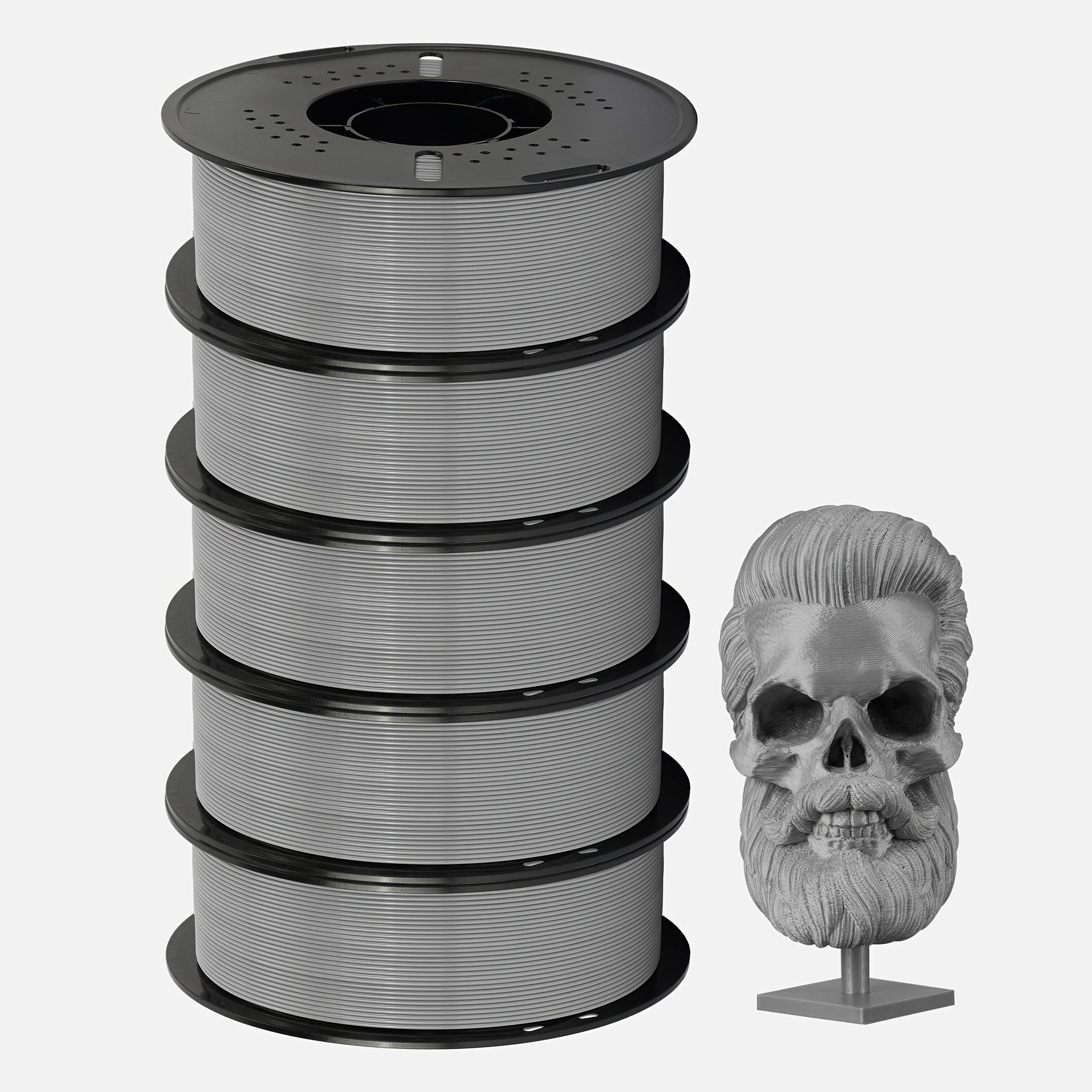 Filamento PETG 1.75mm 11Lbs 2.2LBS (1Kg)/Carrete de Alta Precisión Buena Resistencia al Impacto Filamento para Impresora 3D Negro Blanco Gris Materiales para Impresora 3D