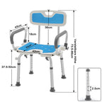Silla de ducha con respaldo para baño seguridad y asistencia diaria | 150 kg y ajustable