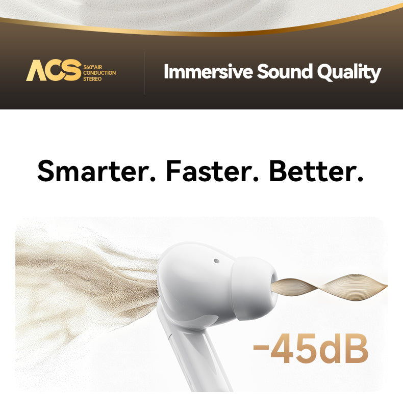 Auriculares Bluetooth | [Acer Oficial Original] 2026 Nuevos Auriculares Inalámbricos Estéreo TWS con Cancelación Activa de Ruido ANC, Reducción