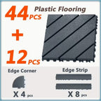 44 piezas de baldosas de composite para terraza exterior de 29.97 X 29.97 cm, pisos entrelazados para terraza, baldosas de piso de terraza rápidas, pisos impermeables para patio, balcón, jardín y exteriores, 44 baldosas por caja de 43.05 pies cuadrados, 1
