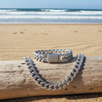Juego de Joyería de Plata 925 con Cadena Cubana Incrustada con Zirconia 5A, Cadena Gruesa de Moda Hip-hop Casual, Ambiente de Lujo Generoso, Decoración para Fiestas y Banquetes, Hipoalergénico, El Mejor Regalo para Él, Empaque en Caja de Regalo Exquisita