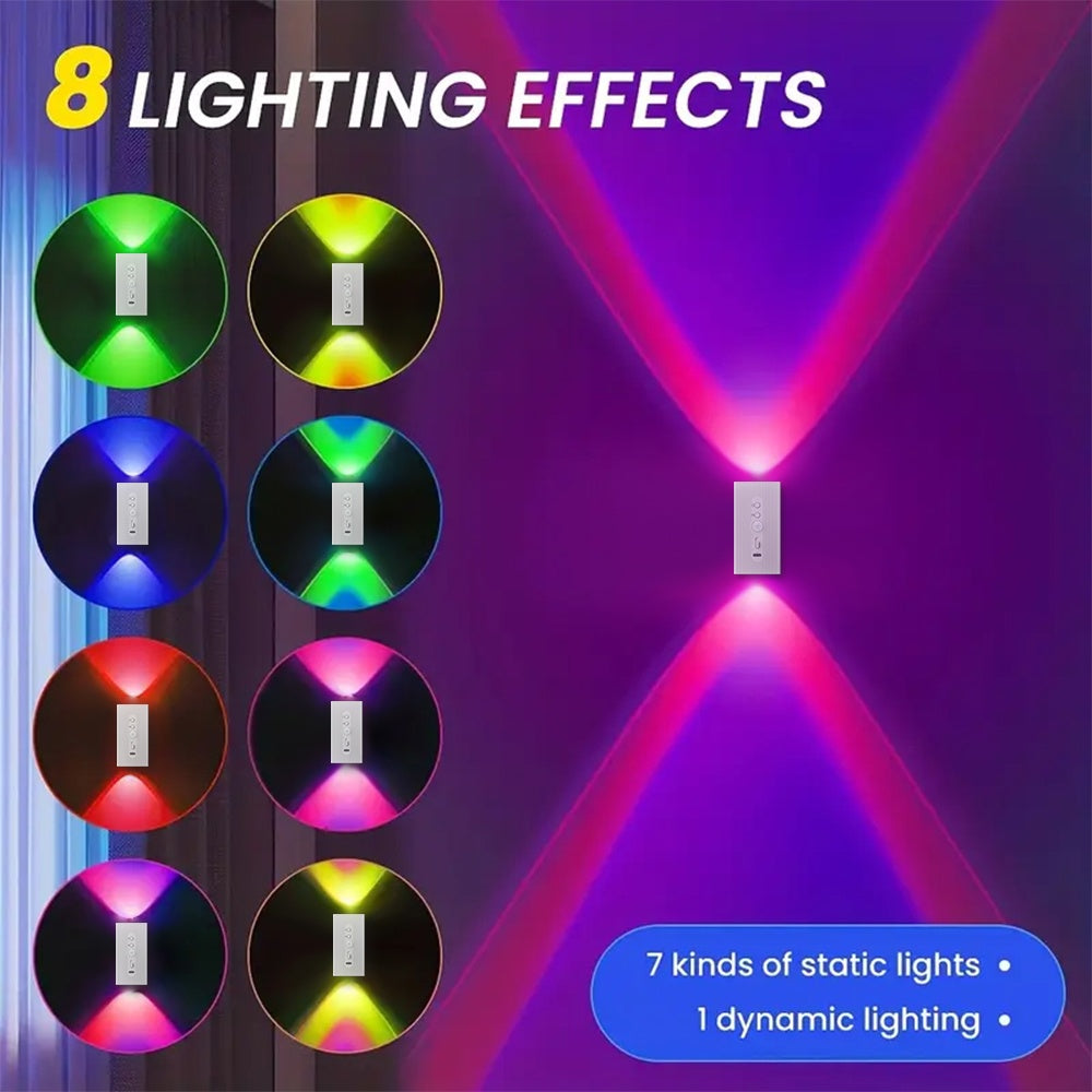 Juego de 2/4 piezas de luz nocturna LED con sensor de movimiento, 7 colores, recargable por USB para decoración de dormitorio, luz nocturna creativa para baños, pasillo, armario, iluminación ambiental para aplique de pared de sala de estar