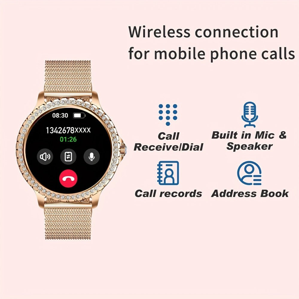 SIEMORL Smartwatch para Mujer con Pantalla Táctil Completa de 1.32 pulgadas, Smartwatch con Llamada Inalámbrica, Rastreador de Actividad Física con 20 Modos Deportivos, Diales Exclusivos, Relojes Inteligentes Impermeables para iPhone Android, Pulsera Depo