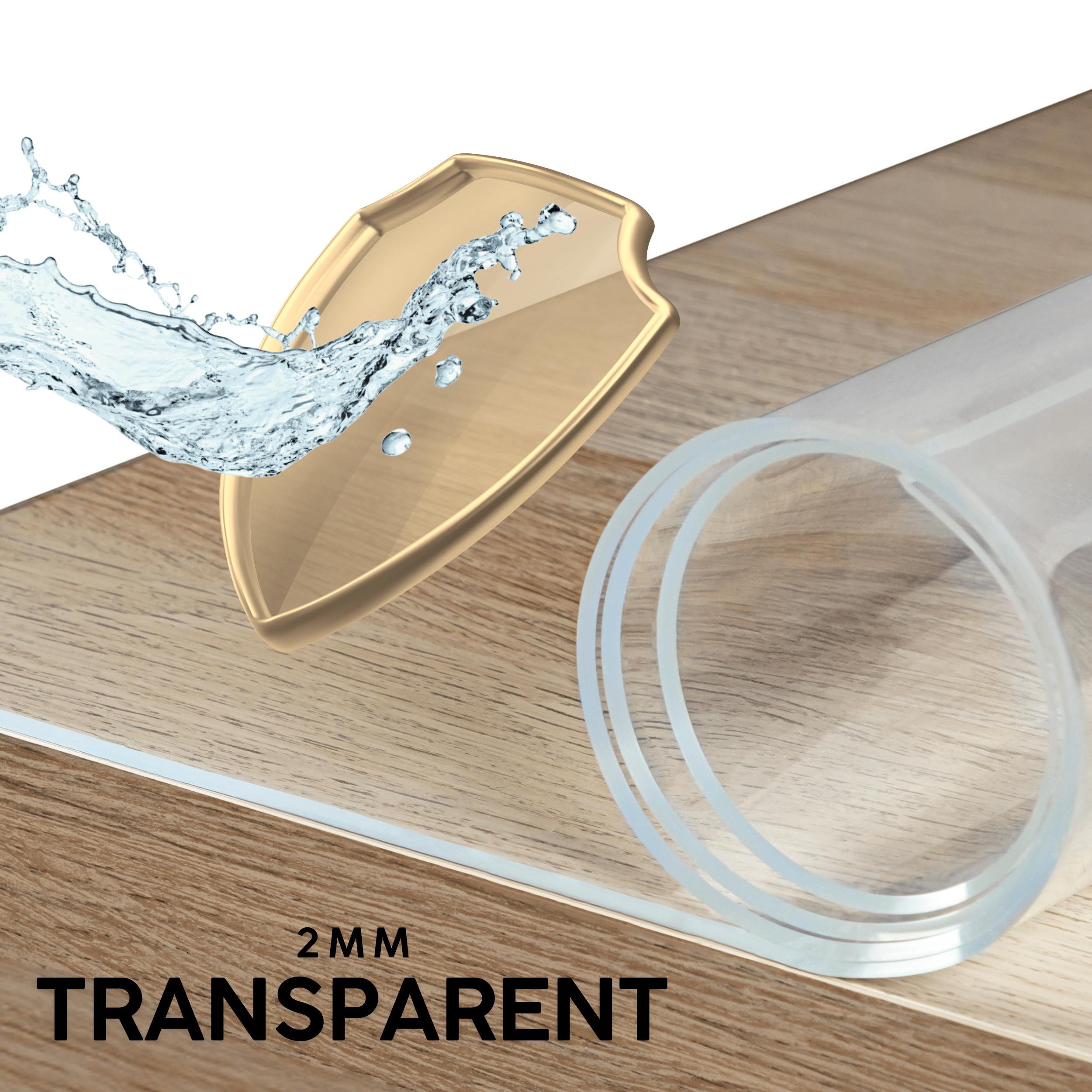 Mantel Protector con PVC 2Mm - Ancho 40Cm - Mantel Suave Transparente Resistente a Arañazos Y Agua, Protector de Mesa Fácil de Limpiar, Lámina de Mesa Duradera para Cocina, Comedor, Restaurante, Oficina Y Hogar - 40X40Cm, 40X50Cm, 40X60Cm, 40X70Cm, 40X80C