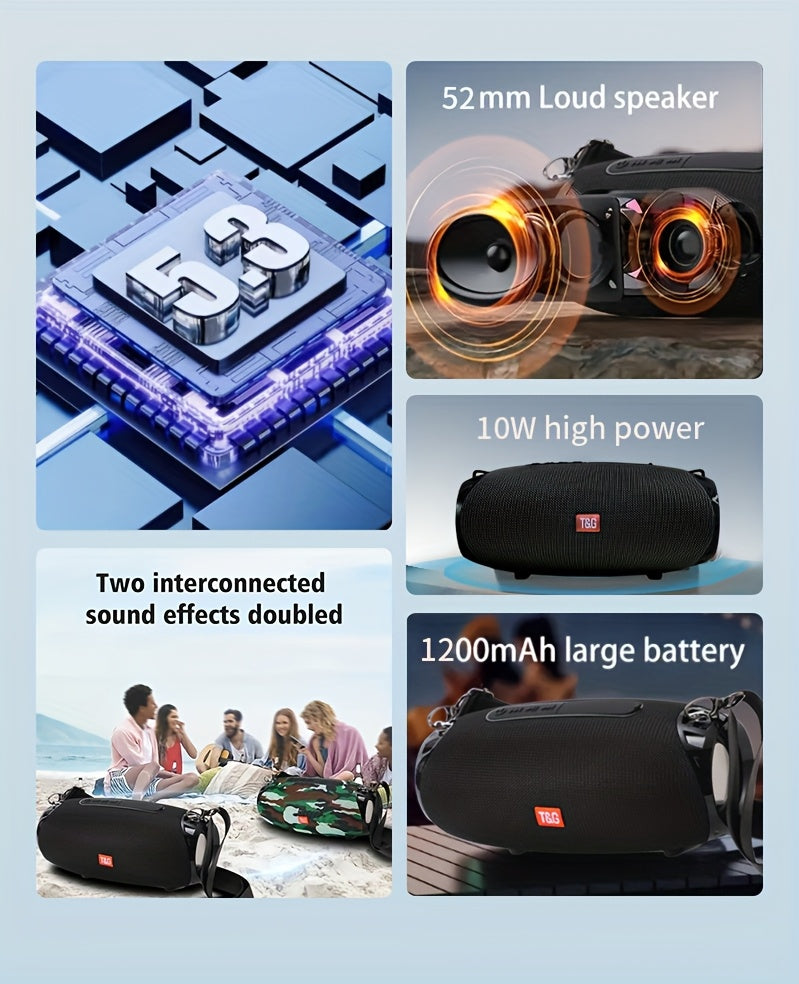 Altavoz Bluetooth | Altavoz Estéreo Inalámbrico Portátil TG534 con Clasificación IPX4 y Doble Altavoz, TWS Estéreo Manos Libres para