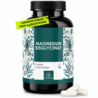 Cápsulas de Bisglicinato de Magnesio – 2400 mg de Bisglicinato de Magnesio por Dosis Diaria – 300 mg de Magnesio Elemental – 180 Cápsulas – Vegano