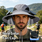 Sombrero Solar con Ventilador para Exteriores, Gorro de Pescador con Función de Ventilador, Diseño de Doble Ventilador, Sombrero de Sol de Ala Ancha, Carga USB, Garantía de Batería de Larga Duración, Adecuado para Camping, Montañismo, Pesca y Otras Activi